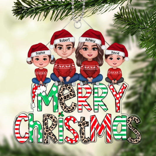 Merry Christmas Family Gift Personalized Acrylic Ornament