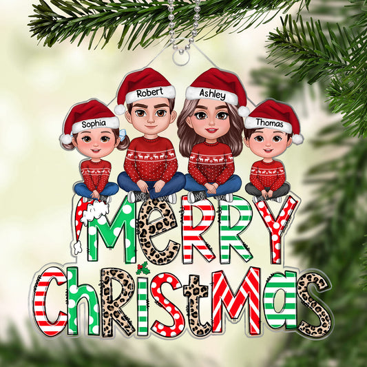 Merry Christmas Family Gift Personalized Acrylic Ornament